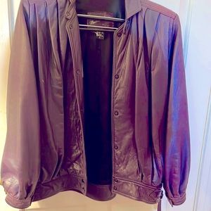 Purple leather jacket!
